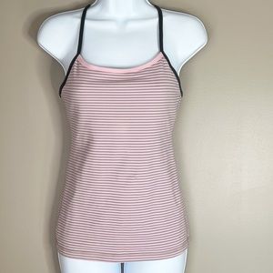 Lululemon tank top pink gray stripes size 4